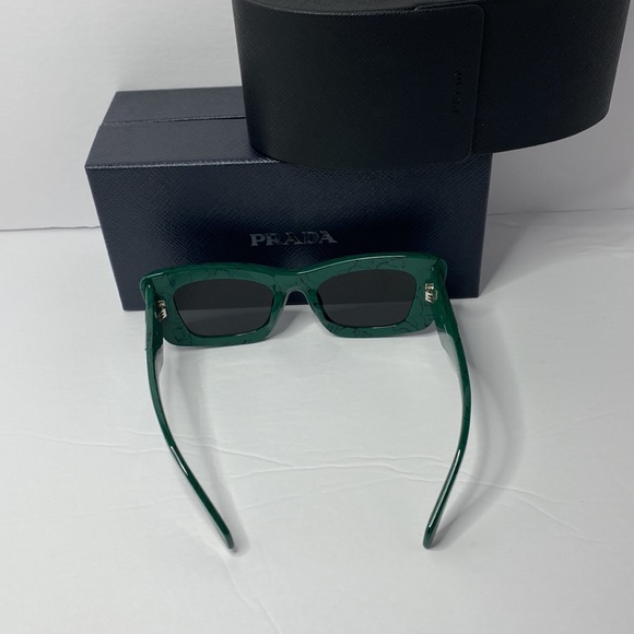 New- Prada PR13ZSF Green Marble Dark Grey Sunglasses - Picture 9 of 17